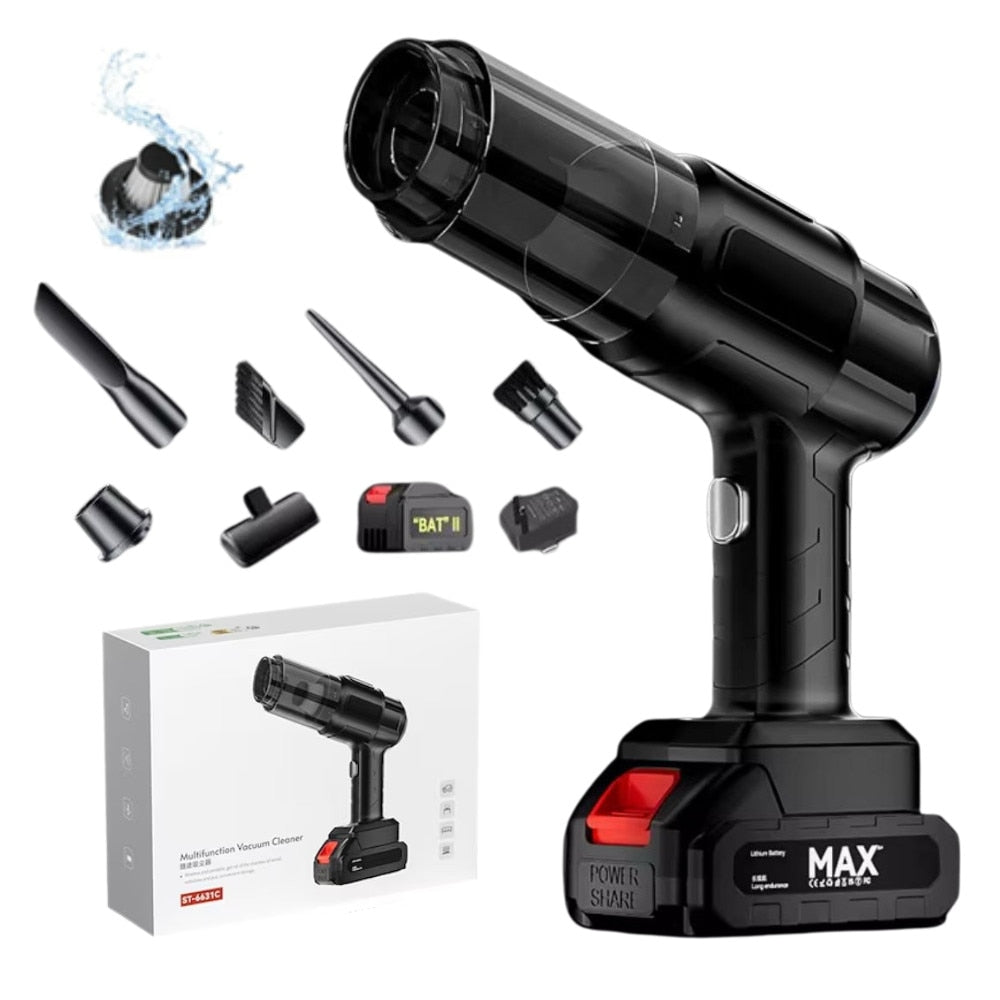 Aspirator si Suflanta de Aer Portabila 4-in-1 pentru masina, casa, birou si animale de companie, cu baterie detasabila si reincarcabila