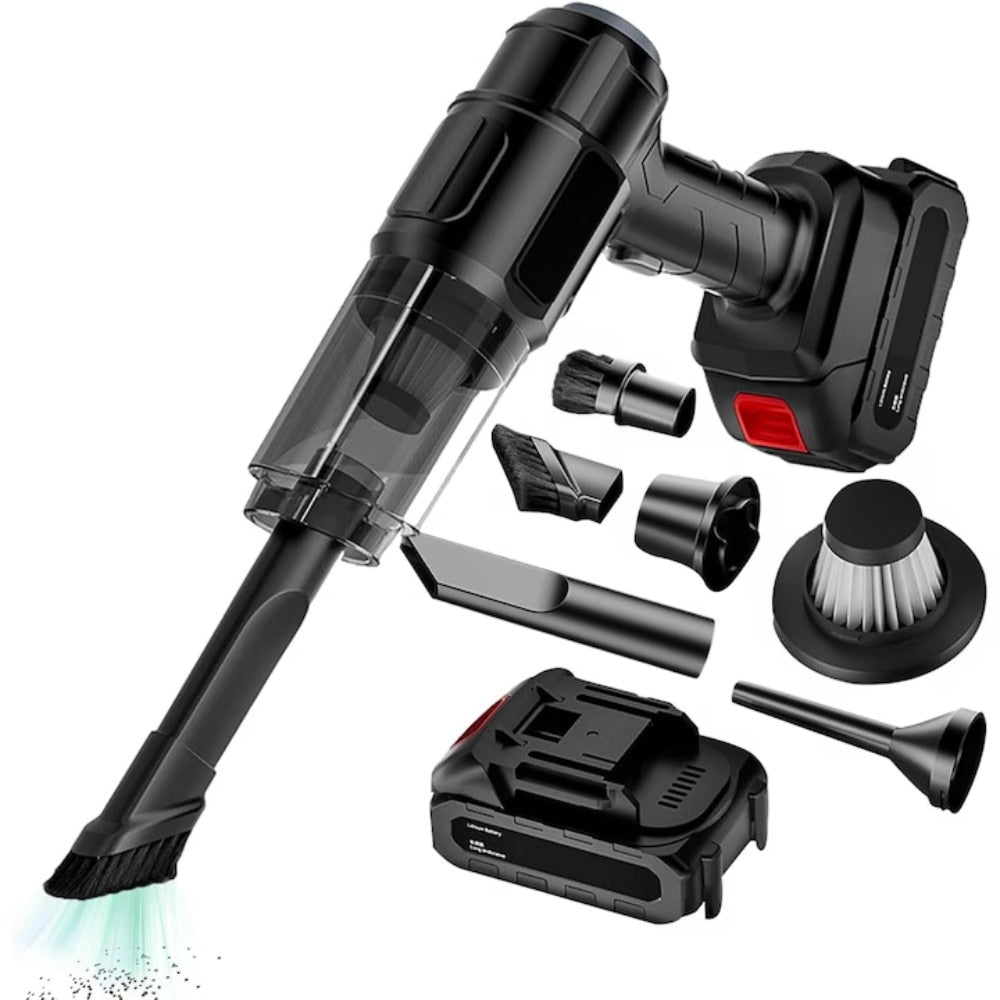 Aspirator si Suflanta de Aer Portabila 4-in-1 pentru masina, casa, birou si animale de companie, cu baterie detasabila si reincarcabila