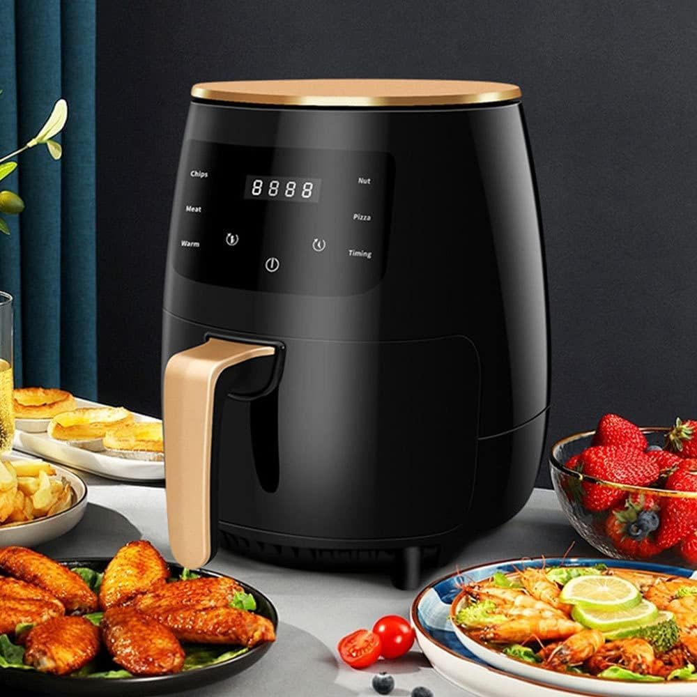 Friteuza cu aer cald 6L, Air Fryer, 2400W, afisaj digital, LCD Touch control